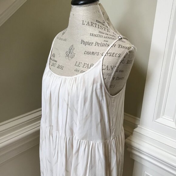 Z Supply Lido Slub Midi Maxi Dress Womens Medium Cream Ivory Sleeveless Tiered - Picture 9 of 15